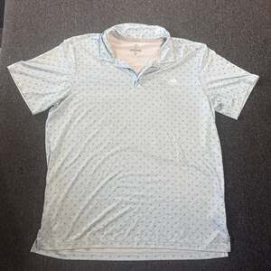 Vintage Y2k Adidas Golf Mini Logo Light Blue Short Sleeve Golf Polo Men's XL